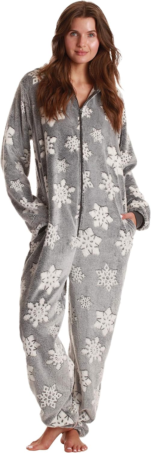 Just Love Ladies Embossed Plush Adult Onesie - Image 3