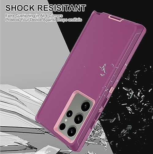 Miniatura 6 de HONG-AMY Funda para Samsung Galaxy S23 Ultra, S23 Ultra con protector de pantalla de TPU flexible autorreparable (paquete de 2), funda resistente 3