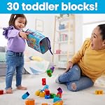 MEGA BLOKS First Builders ABC Toddler Blocks Building Toy, ABC Building Bag with 30 Pieces and 1 Reusable Storage Bag, Age 1+ Years