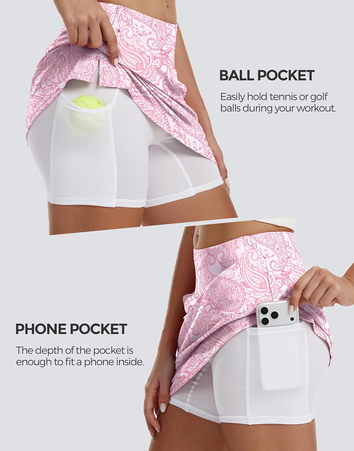 M MOTEEPI 17" Skorts for Women with 4 Pockets High Waisted Golf Tennis Skirts for Casual Dressy Summer 2026