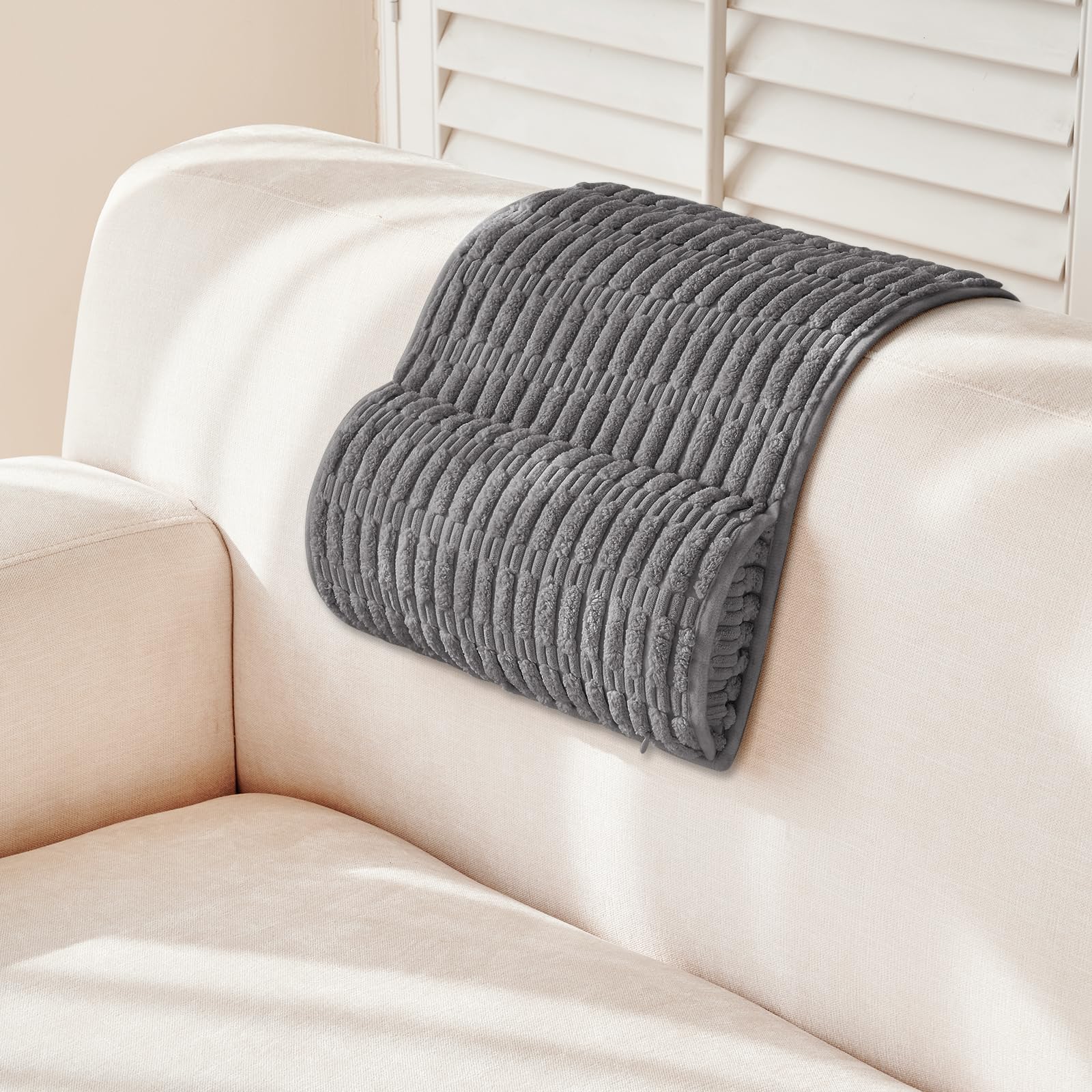 BETTELOOM Headrest and Support Pillow,Recliner Pillow for Neck, Head, or Foot for Office or Massage Chairs, Neck Pain Relief and Cervical Support. Nonslip, Zipped Cover. (Gray, 5.5" Wx13 Lx3 H)