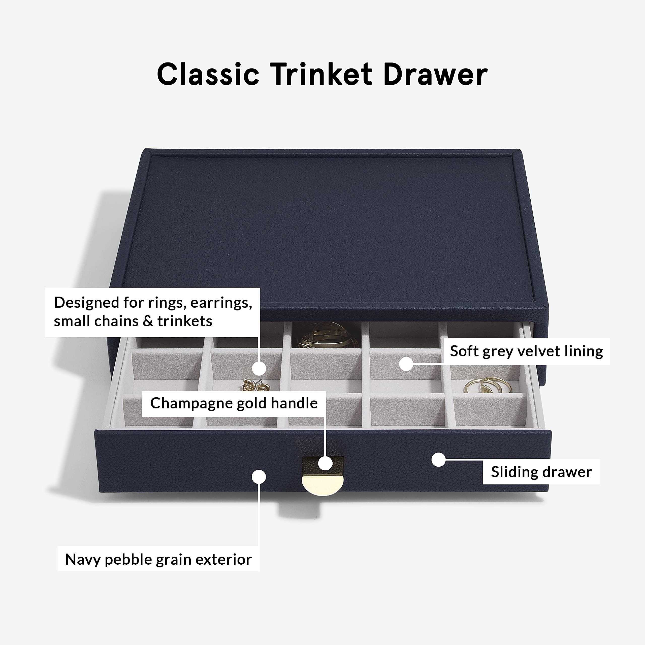 Stackers Navy Pebble Classic Trinket Drawer Layer - Image 4