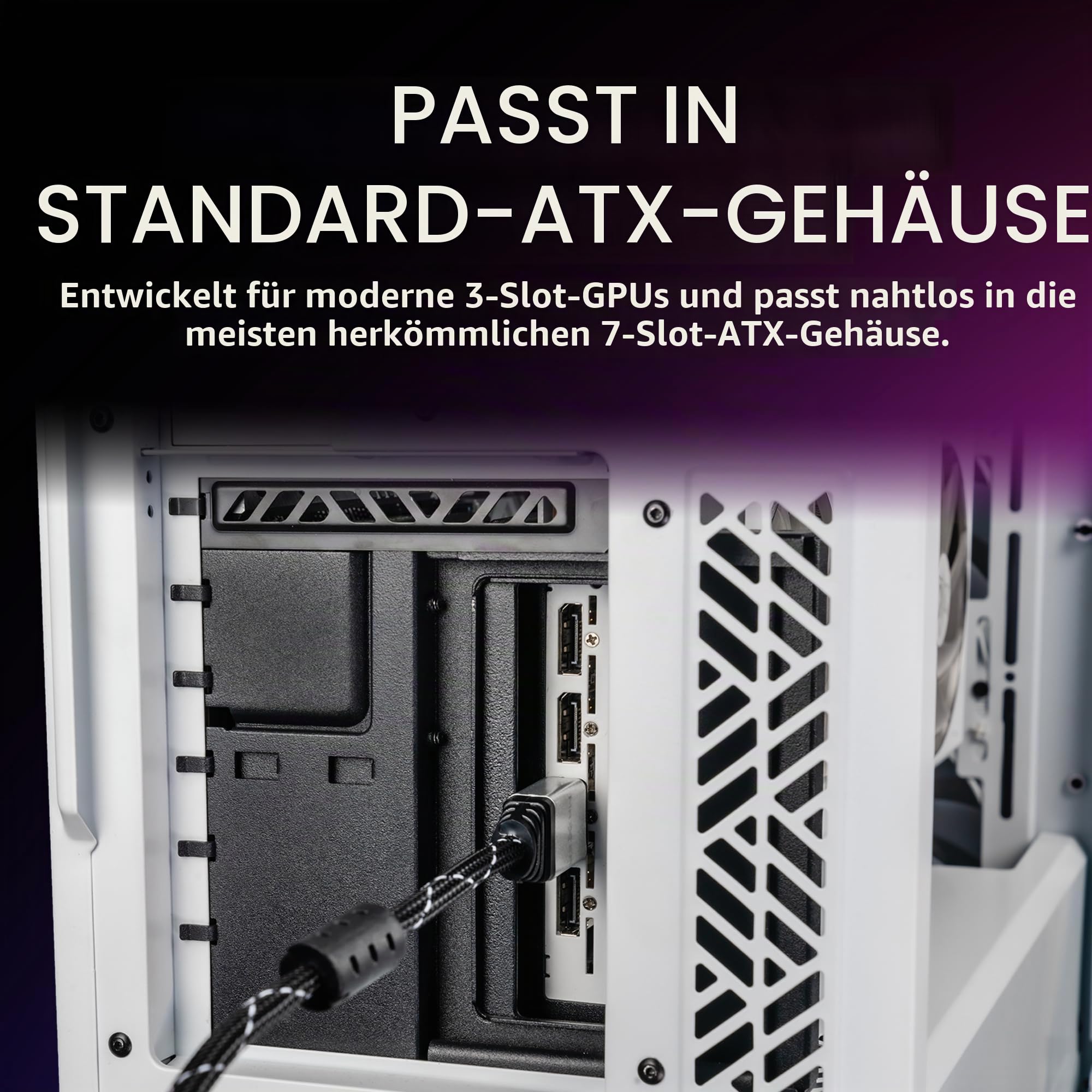 Cooler Master MasterAccessory Vertikales GPU-Kartenhalter-Kit V3, schwarz, Premium-Riser-Kabel, PCI-E 4,0 x 16-165 mm, PCIe 3.0 kompatibel, verstellbare Länge für E-ATX|ATX|Micro-ATX-Gehäuse