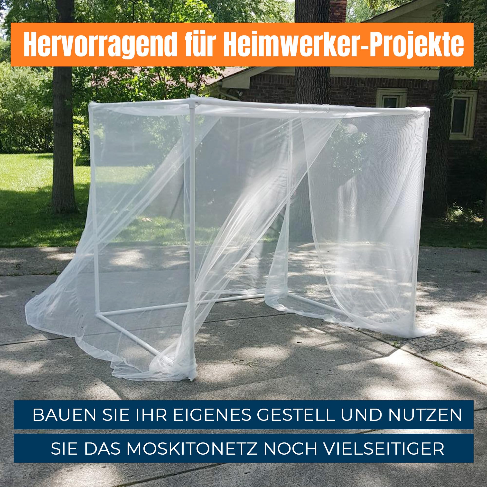MEKKAPRO Ultragroßes mit Tragetasche, – Moskitonetz Bett inkl. Haken für Zuhause und Reisen – Moskitonetz Reise – Doppelbett – Mückennetz XXL – Für Einzel-, Doppelbetten und Babywiegen
