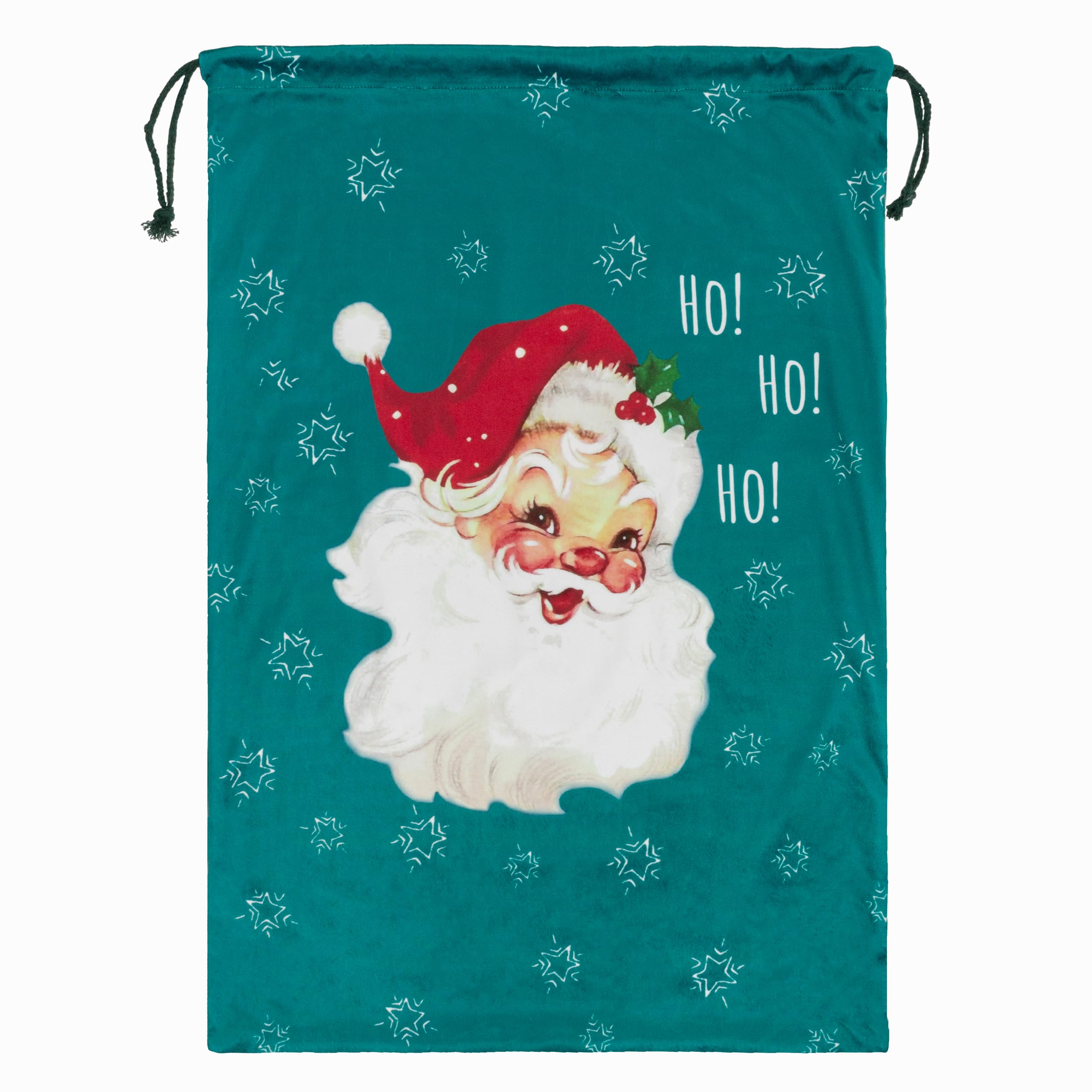 furn. Evans Lichfield Vintage Santa Printed Velvet Xmas Sack