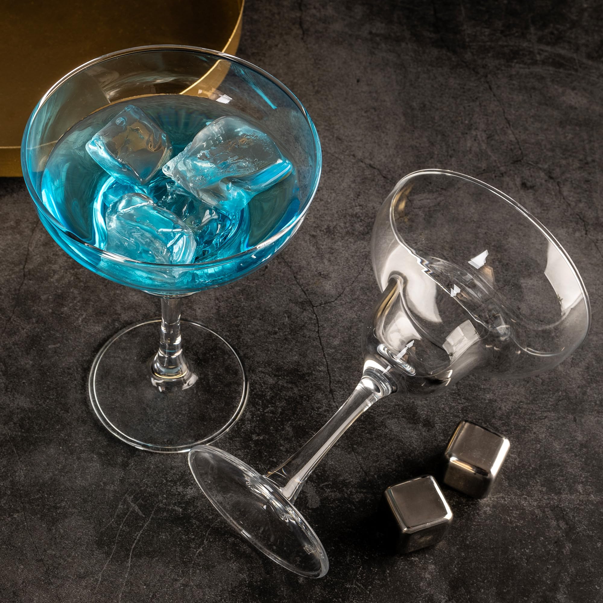 YANGNAY Margarita Glasses Set - 7 Reusable Glasses -5