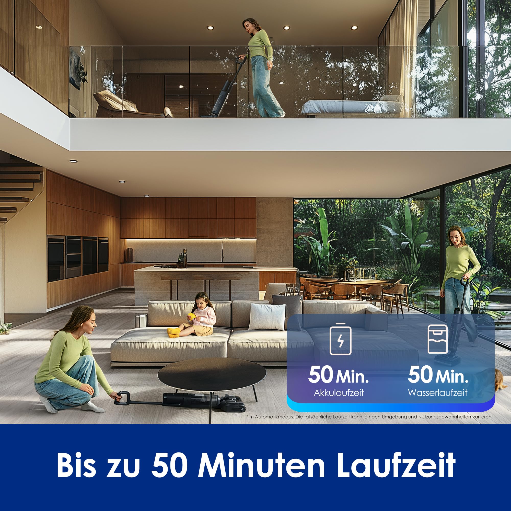 Tineco Floor ONE S7 Stretch Ultra Nass Trockensauger, 21000 Pa Saugkraft 180° Lay-Flat, 5 Min 85°C Flashdry, 50 Min Laufzeit, DualBlock Anti-Tangle, Beide Kantenreinigen, für Hartböden & Werkstatt