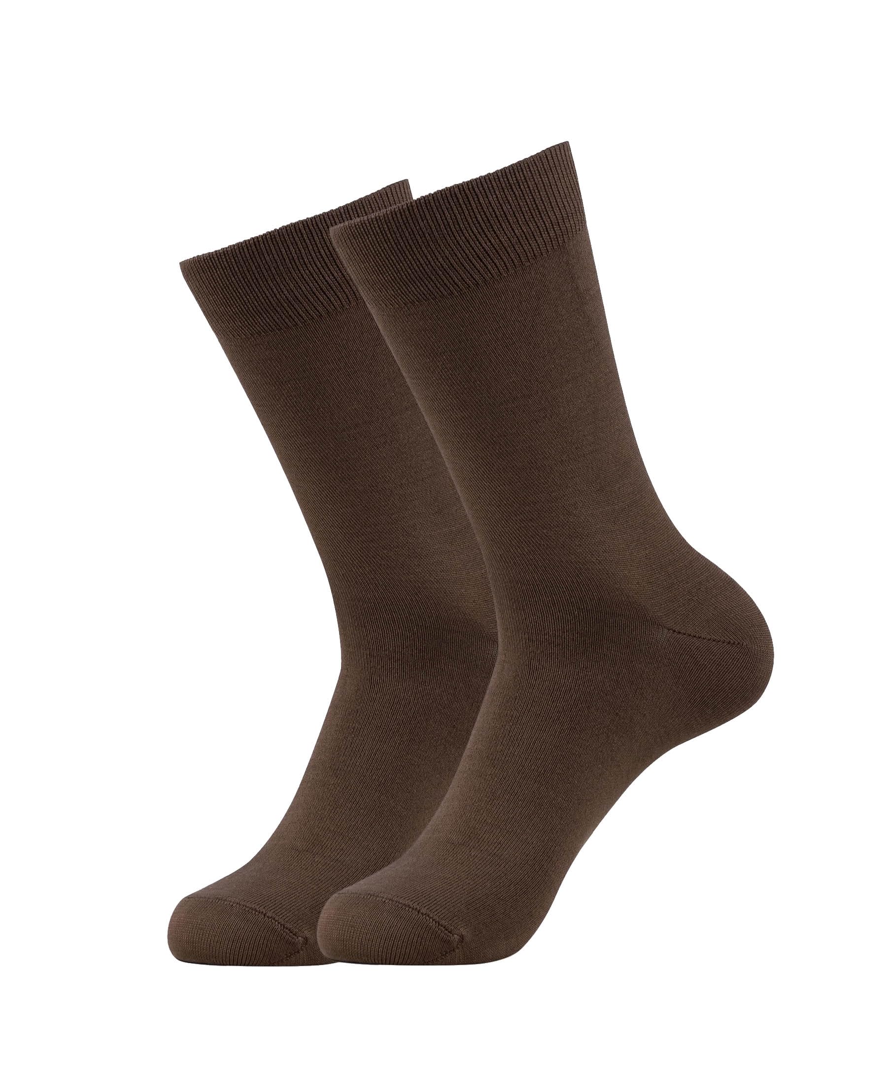 7192 Men's Mercerized Cotton Elastane Stretch Crew Length Socks with StayFresh Treatment_Espresso_FREE SIZE-image-48