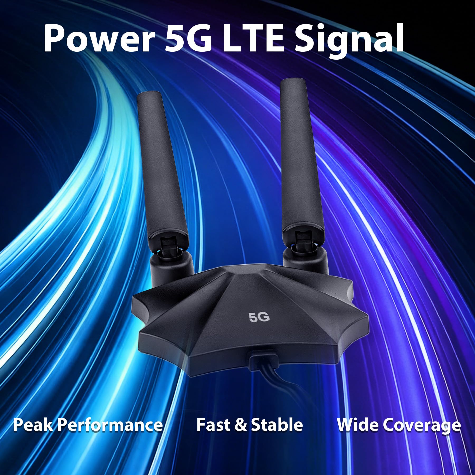 Antenne routeur 5G 4G LTE 8dBi – Large bande 698-3980 MHz Antenne magnétique avec câble de 2 m, prises SMA et TS9 compatible avec Netgear, Huawei, ZTE et passerelles industrielles
