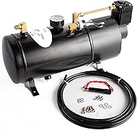 Vista 3 de Viking Horns, Compresor de aire de 150 PSI + kit de tanque de aire de un galón. Tipo universal, para bocinas de aire de tren que requieren un