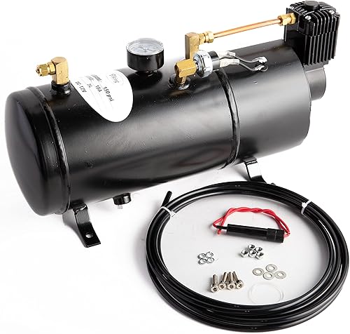 Miniatura 3 de Viking Horns, Compresor de aire de 150 PSI + kit de tanque de aire de un galón. Tipo universal, para bocinas de aire de tren que requieren un