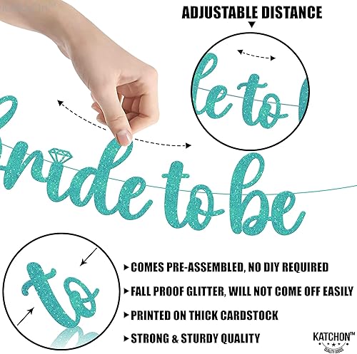 Miniatura 5 de KatchOn, Cartel de novia con purpurina azul 10 pies, No DIY Letrero de novia azul para decoraciones de despedida de soltera Cartel de despedida