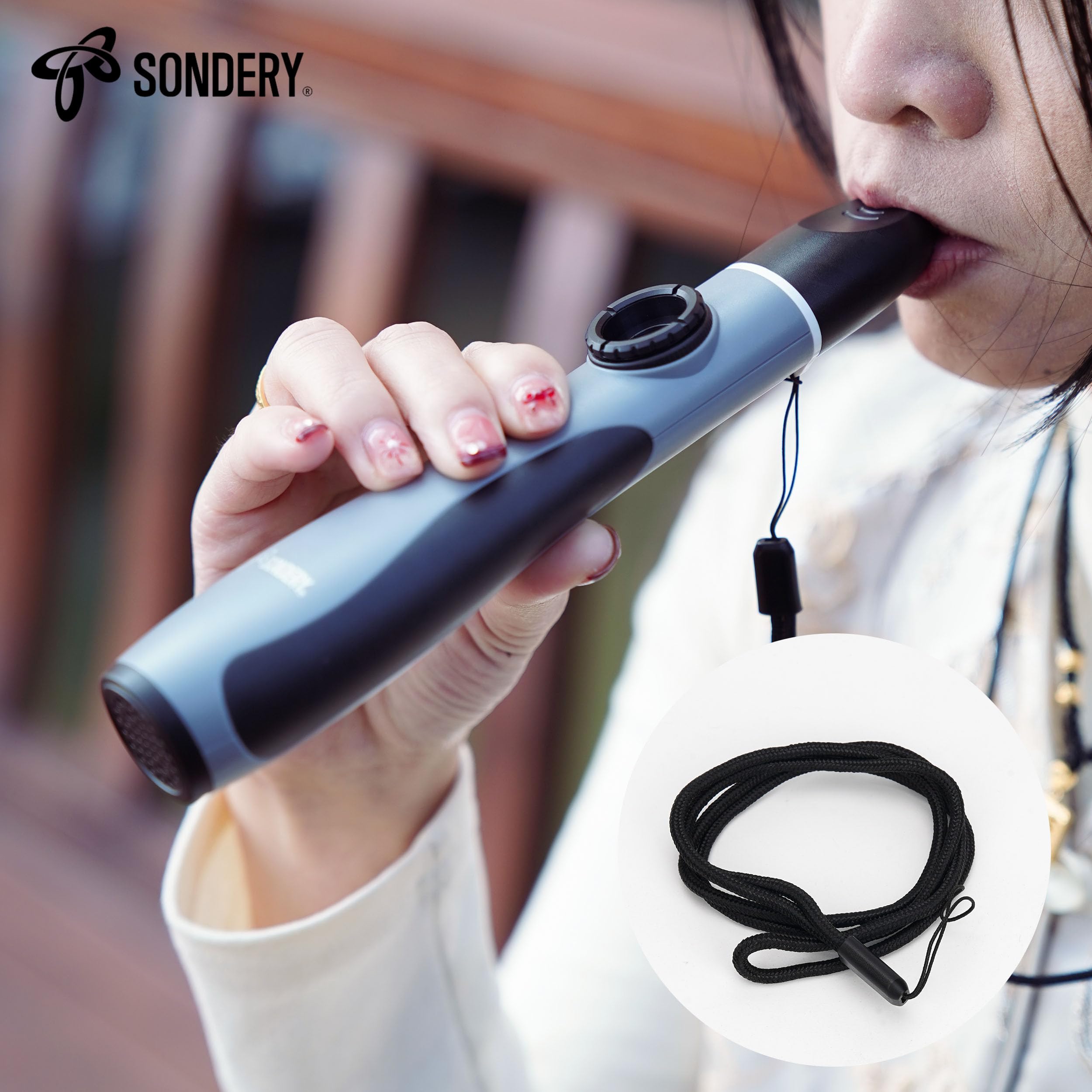 Sondery Kazoo basso professionale - Strumento a fiato portatile, con 5 membrane e cordino, per tutte le età