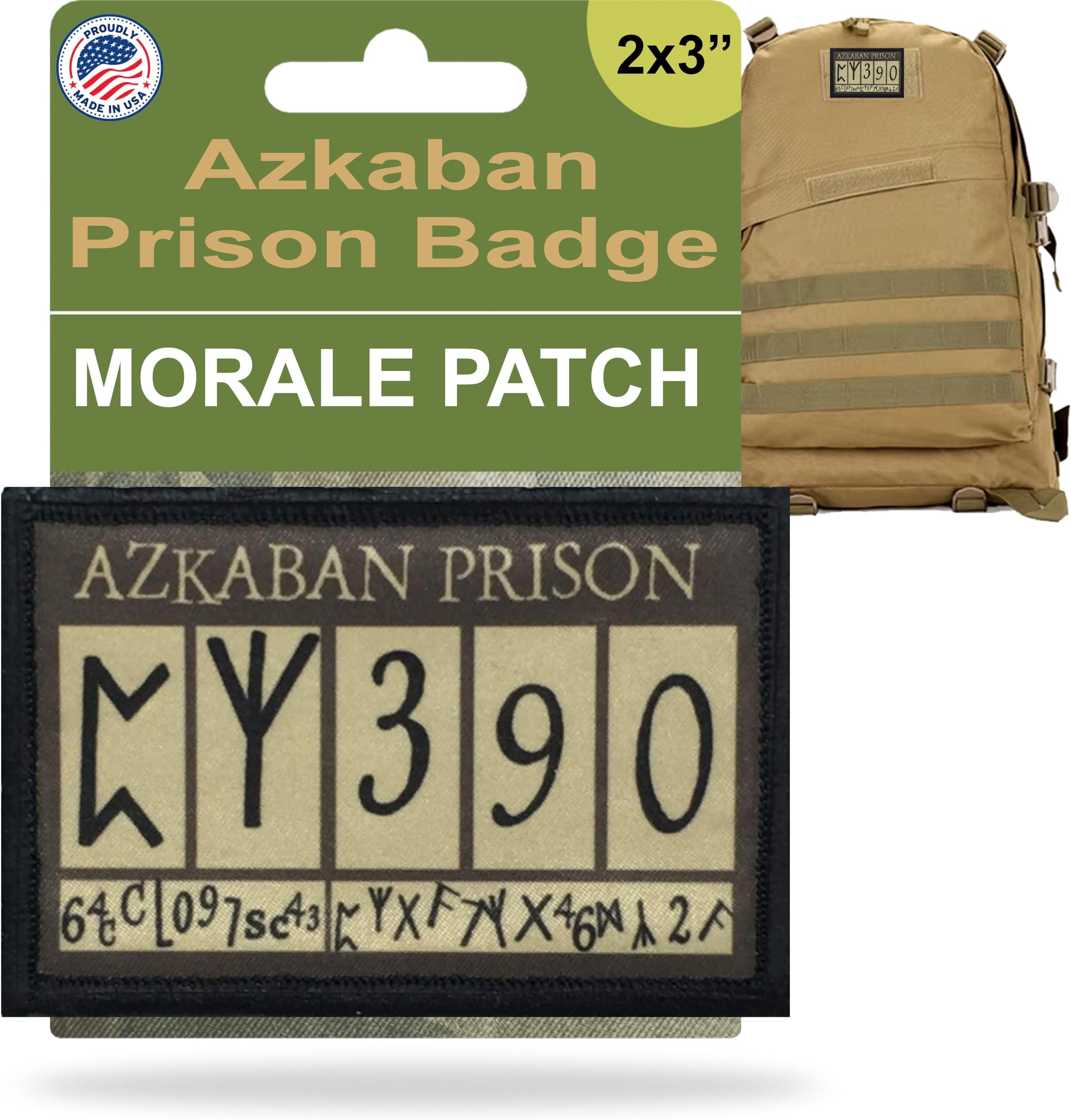 Harry Potter Azkaban Prison Badge Morale Patch | Hogwarts Patches by RedheadedTshirts | Sirius Black for Your Plate Carrier Accessories, Tactical Gear, Vest, Rucksack, Backpack or hat Patch