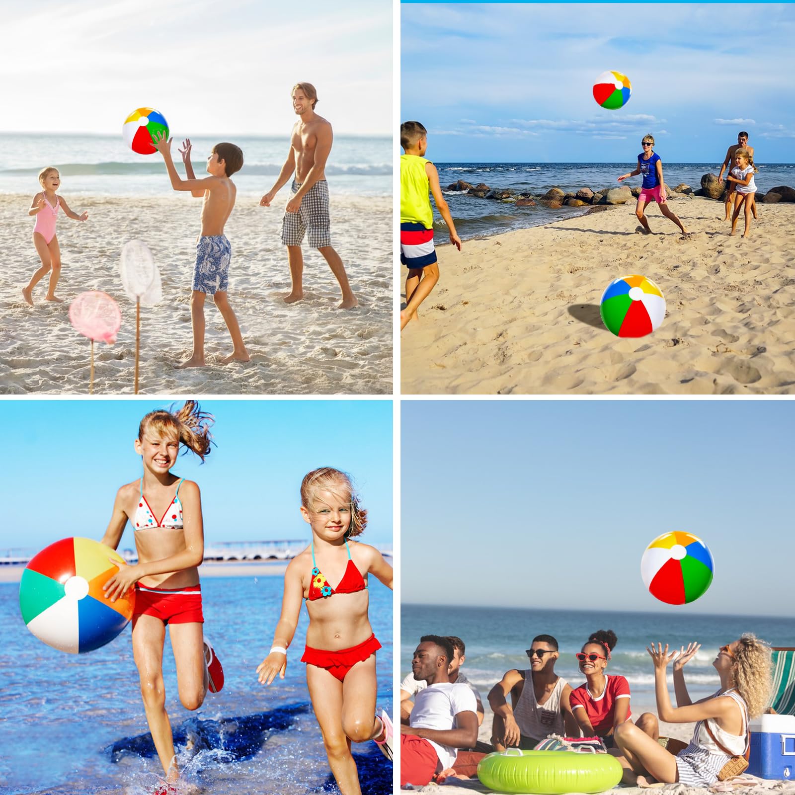 Nadmuchiwane piłki wodne, 4 sztuki, małe, 30 cm, kolorowe piłki wodne, dla dzieci i dorosłych, piłka plażowa, do aktywności na świeżym powietrzu, na basen, imprezę na plaży (22 cm po nadmuchaniu)