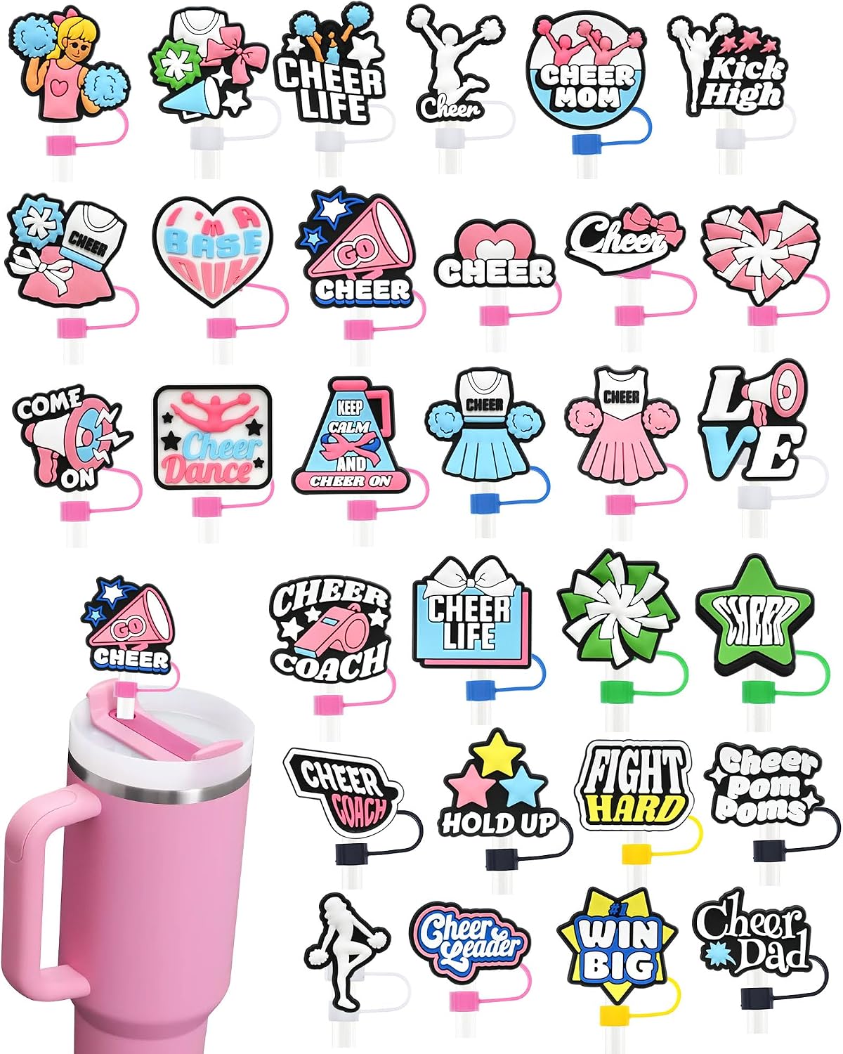 50 Pack Straw Topper for Stanley Cup, 10mm Straw Cover Cap for Tumblers Water Bottles Cups accessories Gifts For Women Party Favors