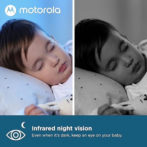 Miniatura 5 de Motorola Monitor de bebé VM36XL portátil de video para bebé con 2 cámaras, rango de 1000 pies de 2.4 GHz, pantalla dividida inalámbrica de 5