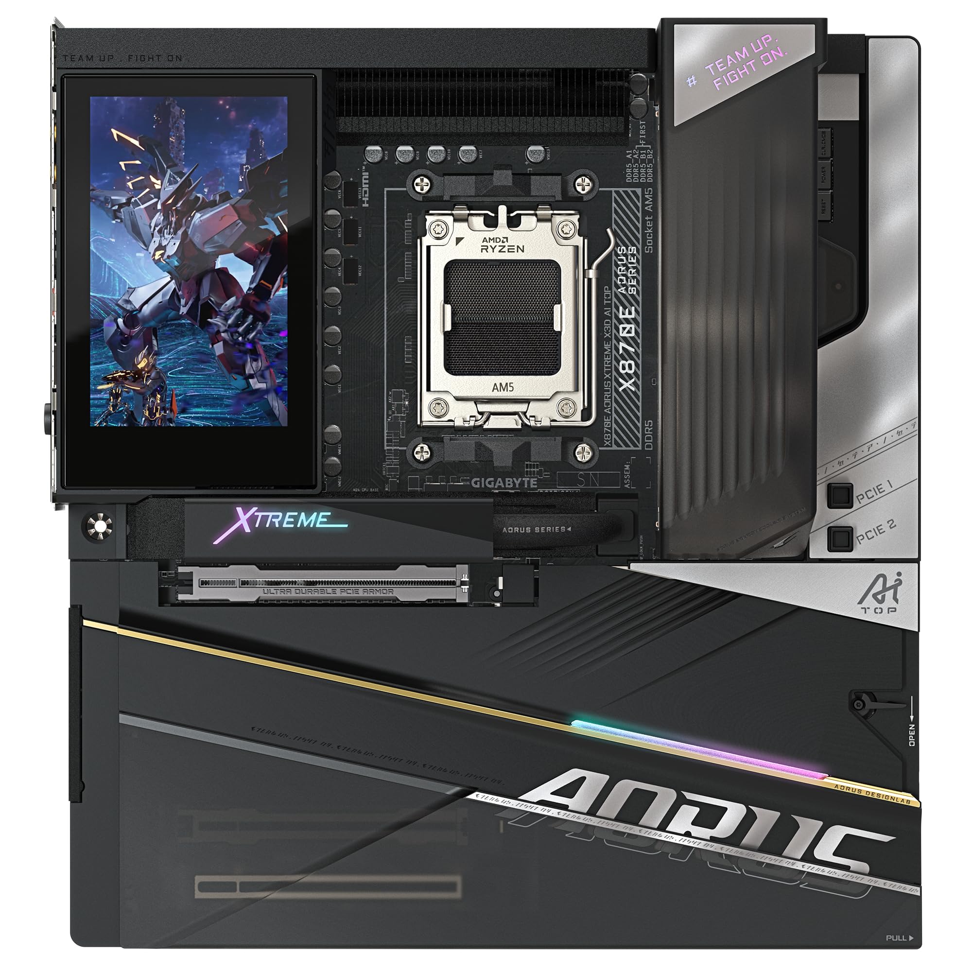 GIGABYTE X870E AORUS XTREME X3D AI TOP Scheda Madre - Supporta CPU AMD Ryzen serie 9000, VRM a 24+2+2 fasi, fino a 9000MHz DDR5 (O.C.), 2xPCIe 5.0 M.2 + 3xPCIe 4.0 M.2, Wi-Fi 7, LAN 10GbE, USB 4
