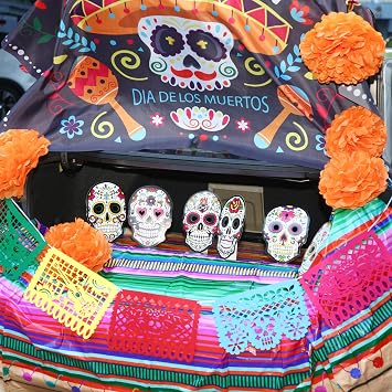 Buryeah 23 Pcs Halloween Trunk or Treat Car Decorations Kit Day of The Dead
