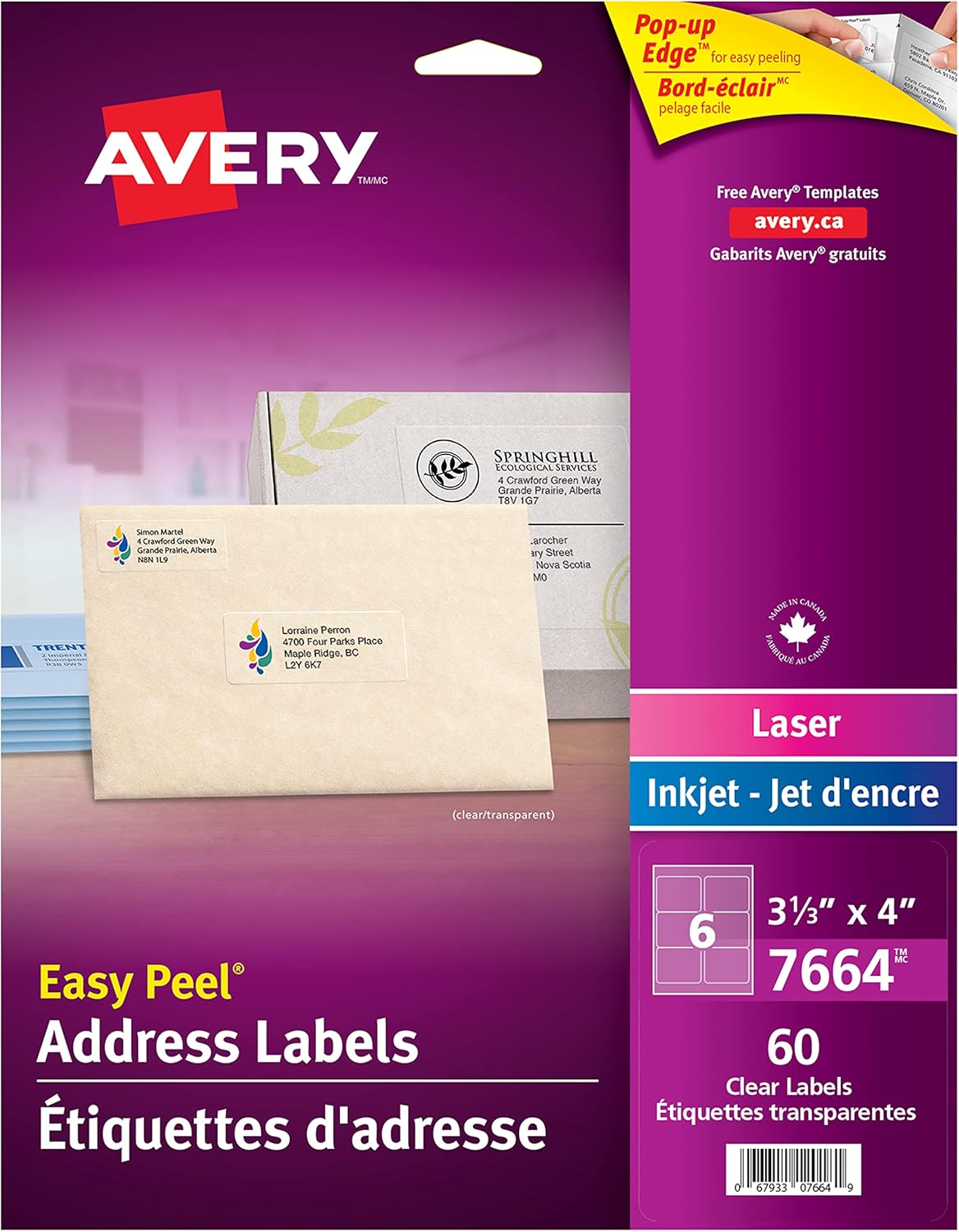 Avery Clear 31/3" x 4" Shipping Labels with Easy Peel for Laser/Inkjet
