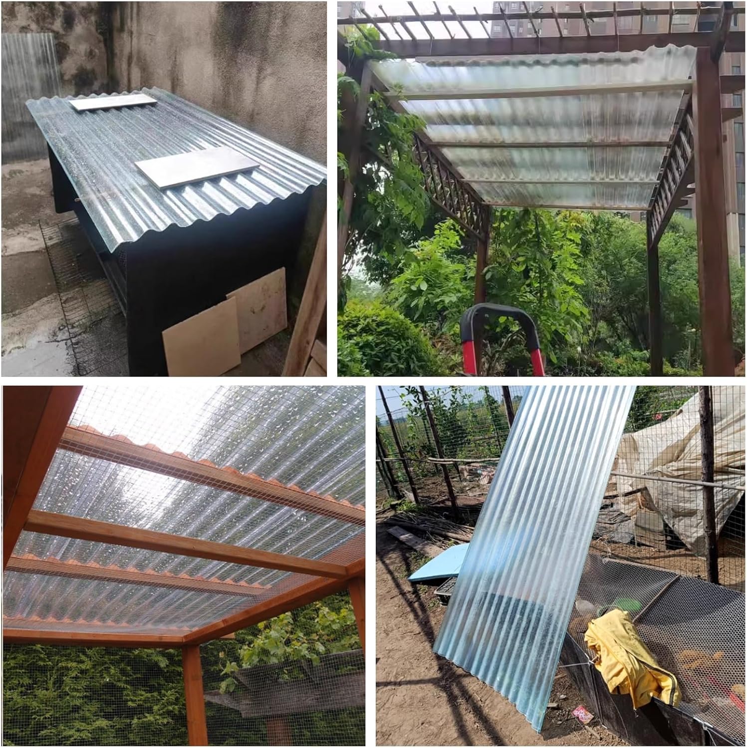 Sunlight Panel,2mm 5pcs Corrugated Roof Panel,Corrugated Roofing Sheet,Fiberglass Daylighting Panels,Anti-UV Transparent Rainproof Board,Transparent Sunshine Board,Greenhouse Sheets