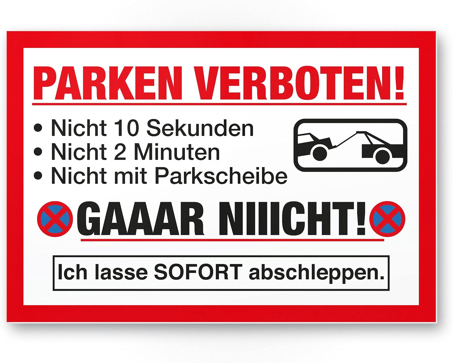 Hochwertiges Alu Hinweisschild Mit Parken Verboten