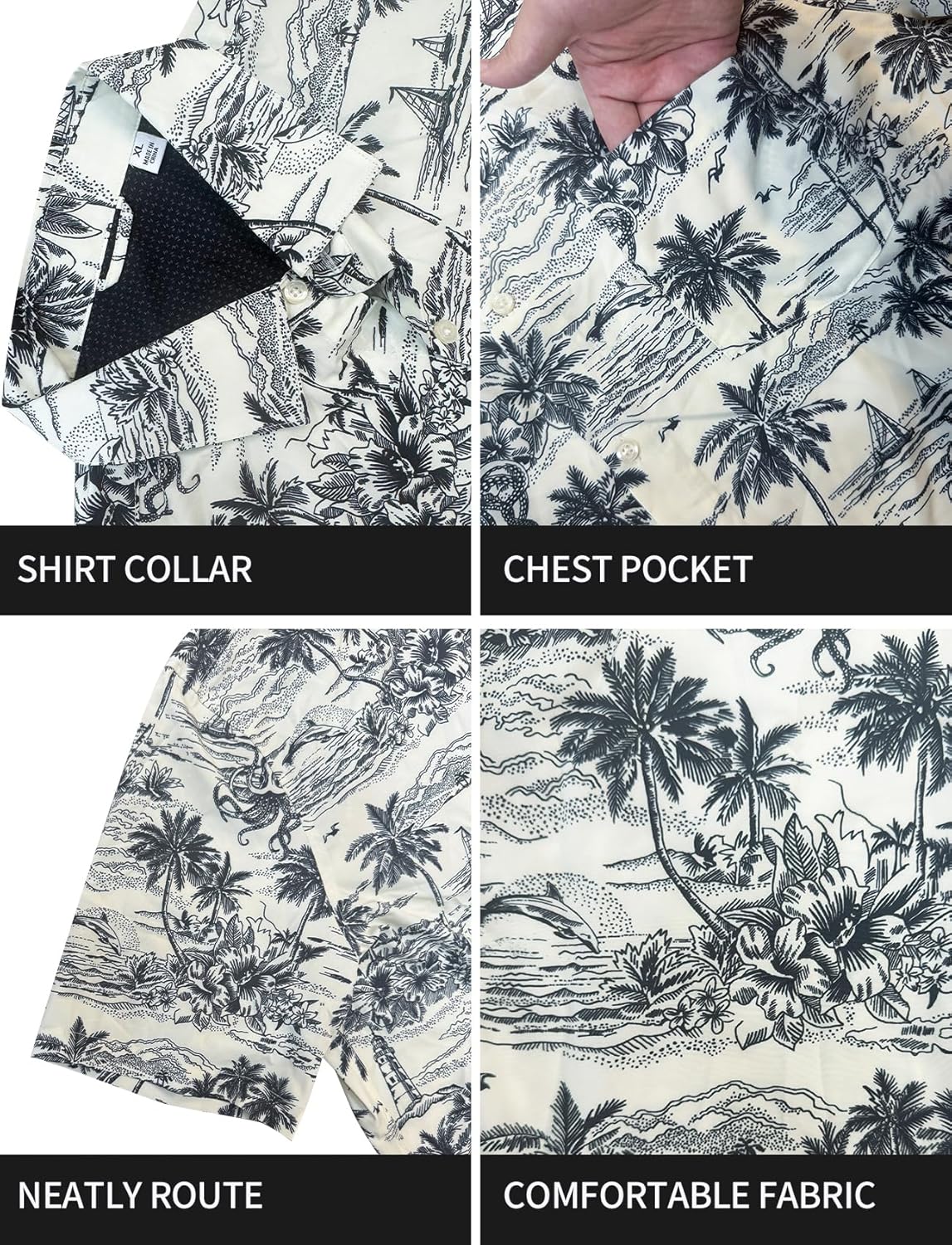 GSOU SNOW Mens Fishing Shirts Short Sleeve Button Up Hiking Shirt Cooling Quick Dry Vented - Image 6