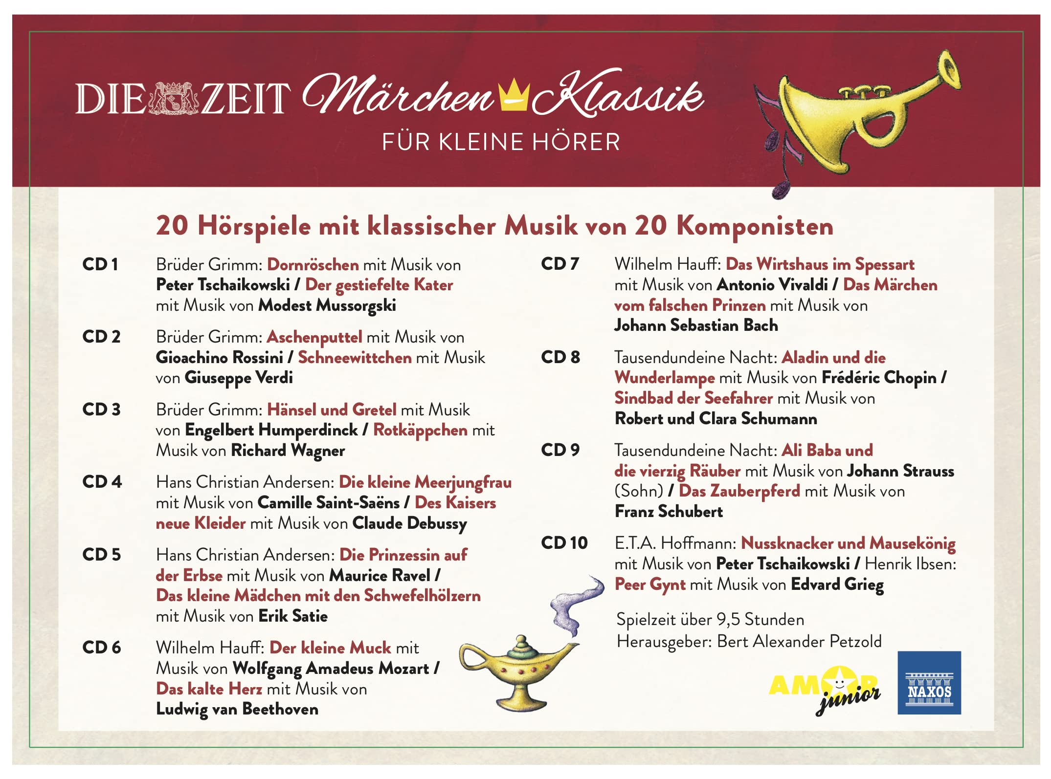 Märchen-Klassik für kleine Hörer, 10 CD-Box mit Ausmalbuch: Die ZEIT-Edition, 20 Märchen-Hörspiele mit Klassik (Märchen-Klassik für kleine Hörer Die ... Bekannte Märchen mit der schönsten Klassik)