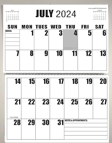 Calendario de pared grande 2023 con impresión grande, 13 meses, 17 x 11 pulgadas, o para colgarlo es de 17 x 22 pulgadas