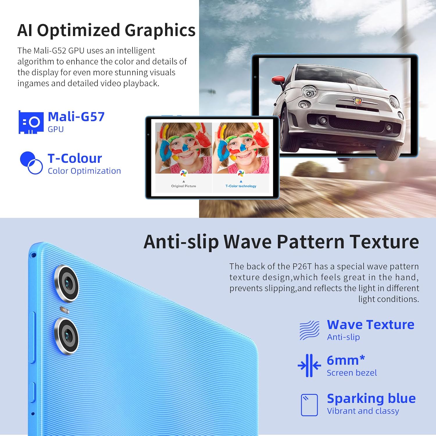 TECLAST Tablet Android 12 P30S 10.1 pollici 6GB RAM+128GB ROM(TF 1TB), MT8183 Octa-core CPU 2.0GHz, 2.4G/5G WiFi, FHD 1280x800, Type-C/BT5.0/Camera 2+5MP/GPS/6000mAh/Headphone Jack/OTG/Metallo-2023 TECLAST Tablet Android 12 P30S 10.1 pollici 6GB RAM+128GB ROM(TF 1TB), MT8183 Octa-core CPU 2.0GHz, 2.4G/5G WiFi, FHD 1280x800, Type-C/BT5.0/Camera 2+5MP/GPS/6000mAh/Headphone Jack/OTG/Metallo-2023