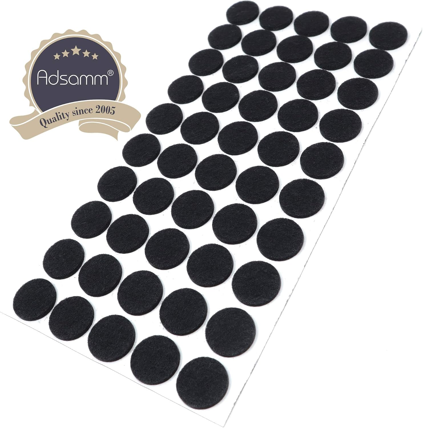 Adsamm® / 50 x self-adhesive felt pads/Black/ø 0.87'' (ø 22 mm) / round / 0.138'' / 3.5 mm thick stick-on furniture felt glides/Furniture & Chair Glides - Image 3