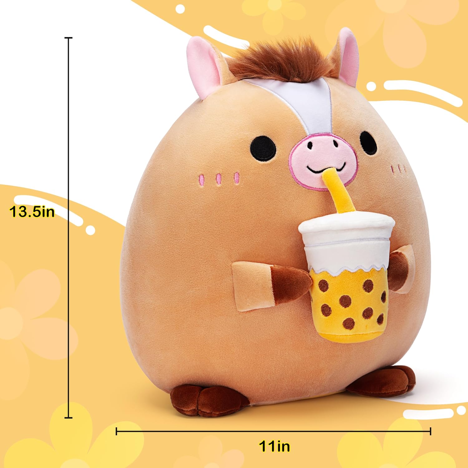 Original 13.5-inch Horse Pillow Plush Stuffed Animal Toy Big Size Soft Adorable Plushie,Gift for Kids Women Girls