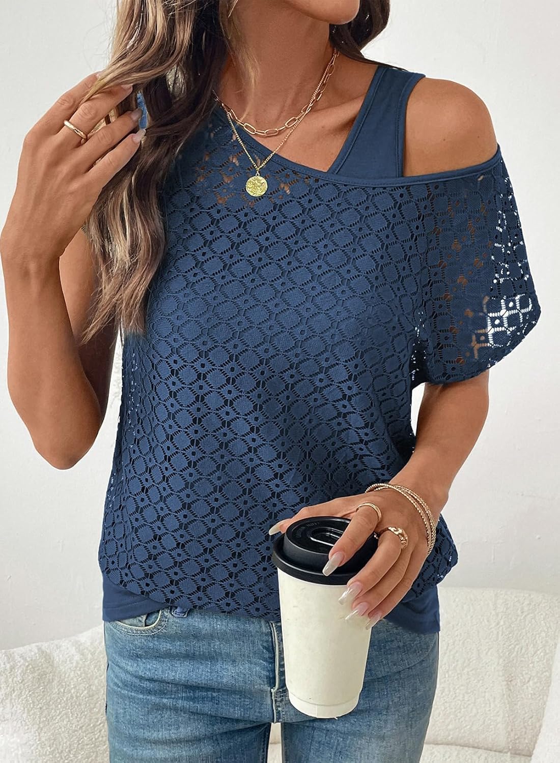 Dokotoo Women's Summer 2026 Crochet Hollow Out Lace Boho Tops Lining Two Piece Beach Vacation Young Fashion Shirts - Image 2