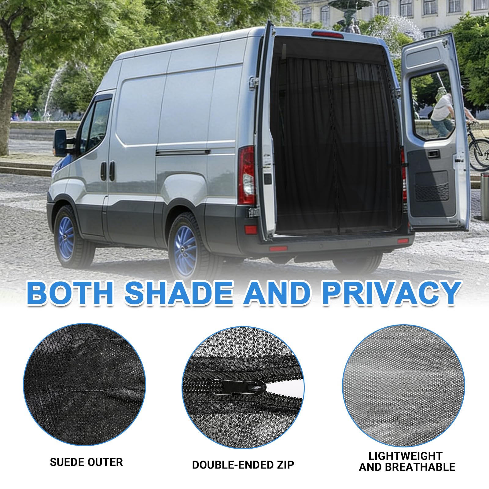 Insektennetz Ersatz für Iveco Daily 2014-2026, Auto Hintertür Heckklappe Insektennetz, Einschichtiges Netz Magnetische Moskitonetze Atmungsaktiv Insekten für Outdoor Camping