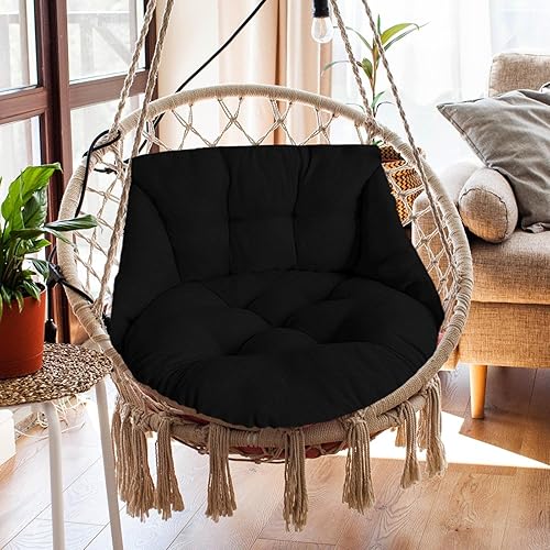 Miniatura 10 de LAMPTTI Cojín para silla de hamaca, cojín para silla de huevo, cojines de asiento de cesta colgante, cojín de asiento de respaldo para silla de