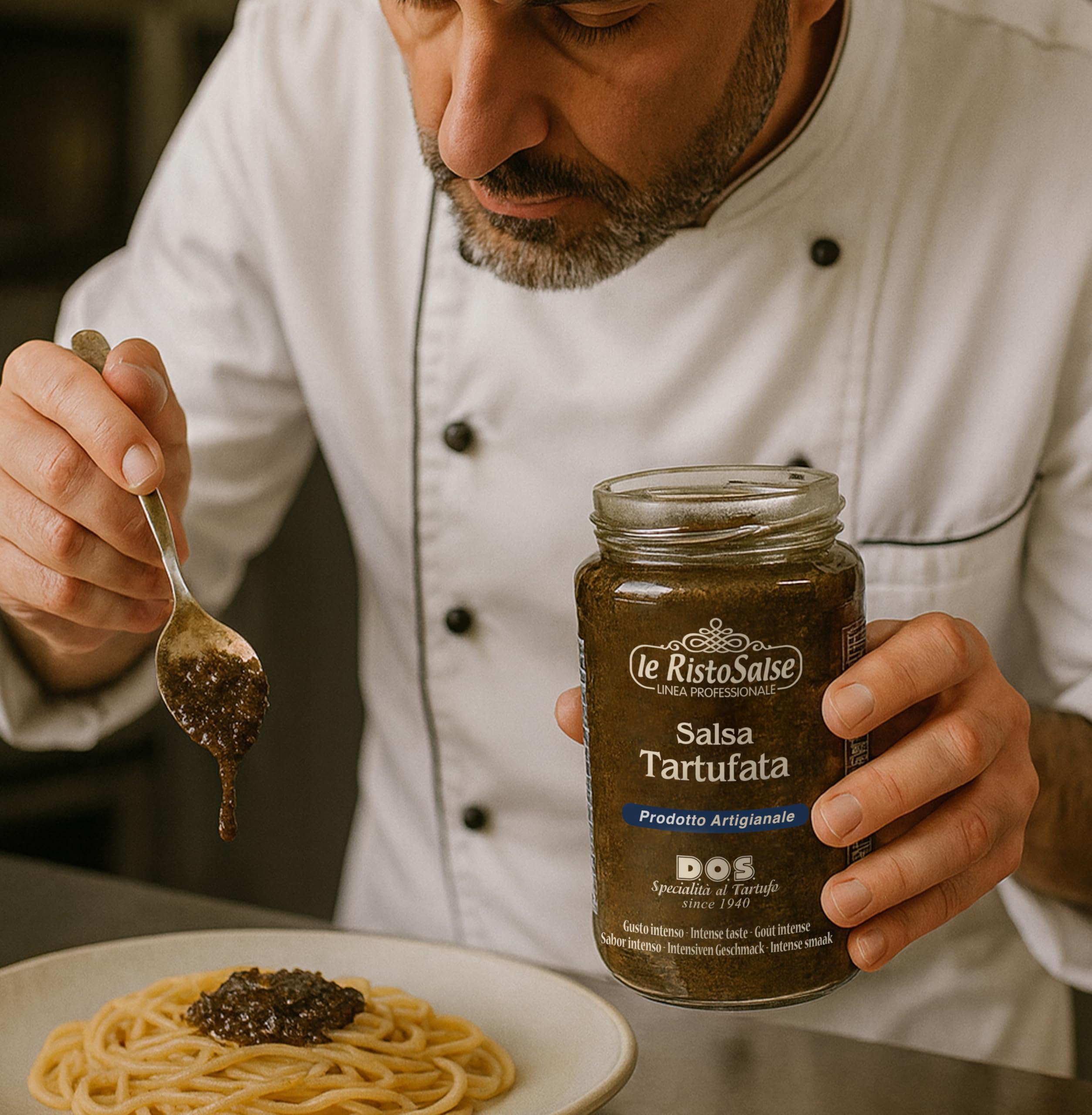 Salsa de trufa 190g - Salsa de trufa lista para usar - Utilizada en restaurantes y chefs profesionales - Trufa Italia Umbría - Producto artesanal Umbría