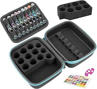 Essential Oil Box 44 Slots Travel Hard Shell Essential Oils Organizer Holder Storage Aromatherapy Oils Case Bag with Bottle Opener Labels Protective Bag for 5ml 10ml 15ml Bottles
