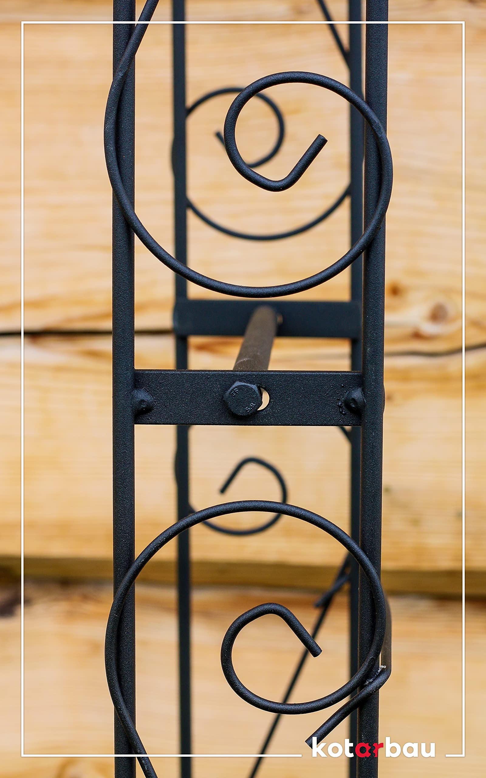 KOTARBAU® Arche de rosier solide revêtue par pulvérisation noire pour votre jardin jusqu'à 200 kg