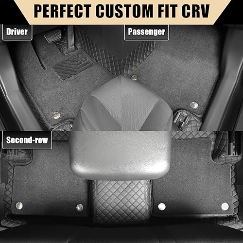 Miniatura 2 de EKR Juego completo de alfombrillas de automóvil de ajuste personalizado para Honda CRV 2023 2024 - Manta de cuero sintético Plus (negro)