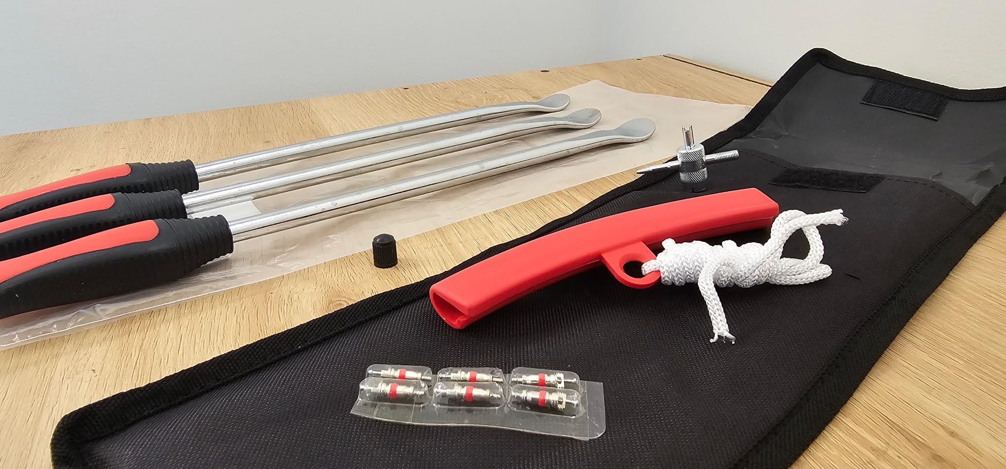Steel Tire Spoons Tire Levers Set With Rim Protector,4-Way Tire Valve