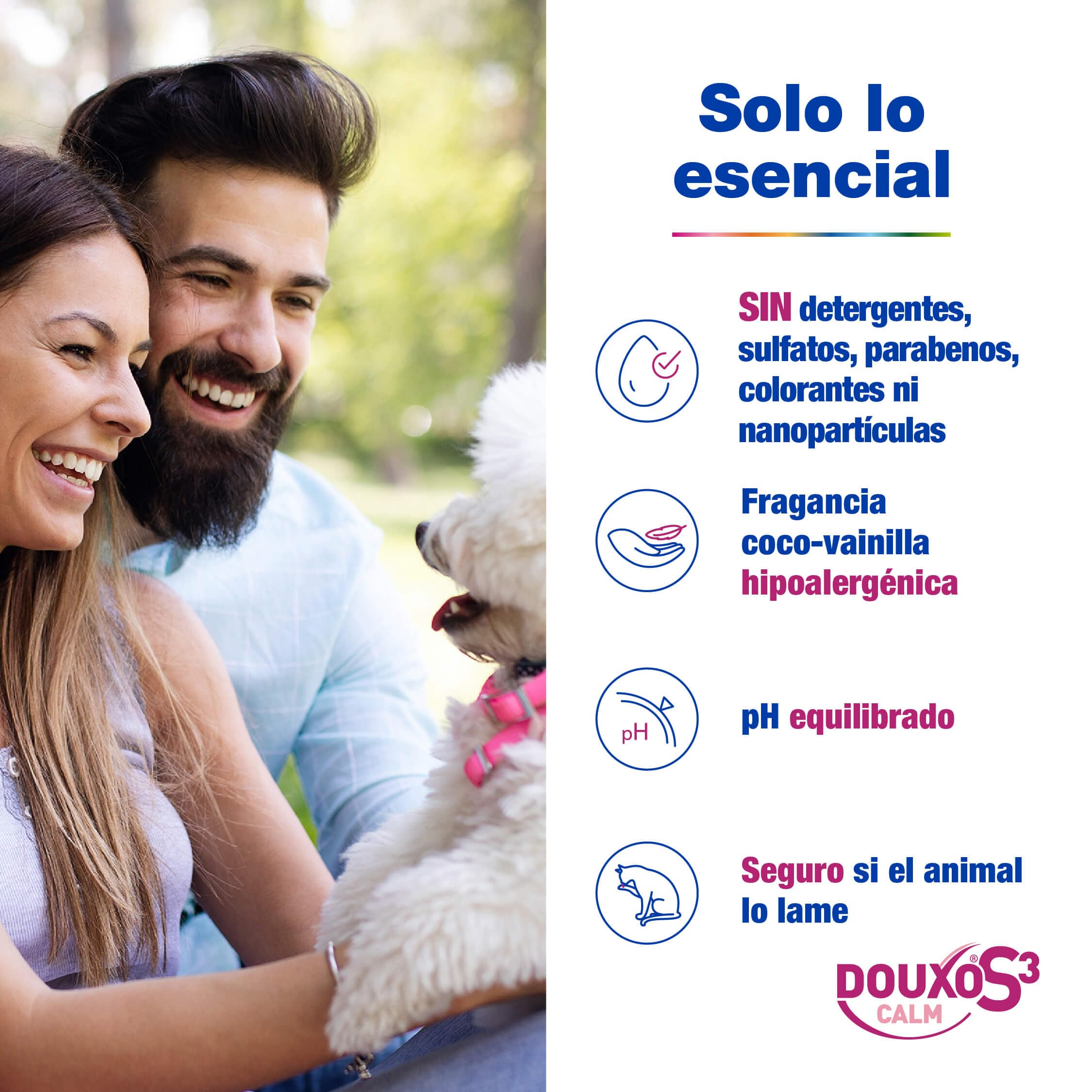 DOUXO® S3 Calm - Champú sólido para Pieles sensibles - Higiene para Perros y Gatos - Alivia y Protege - Fragancia hipoalergénica - 100 g