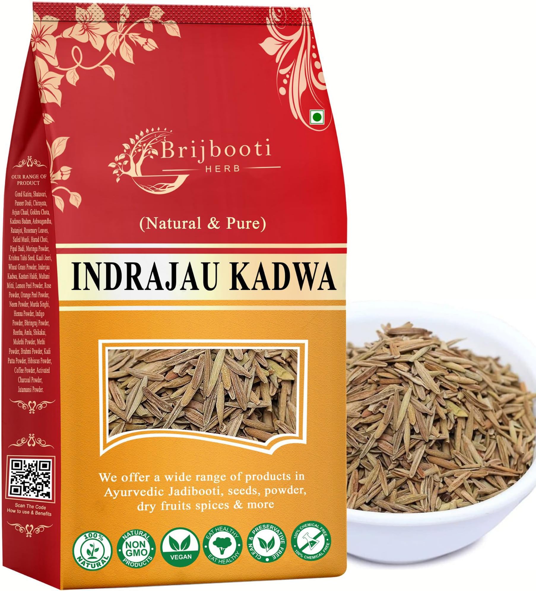 BIRJU MAHAVIR Indrajau Kadwa - Holarrhena Pubescens 400 gram, Natural (BMKB-21)