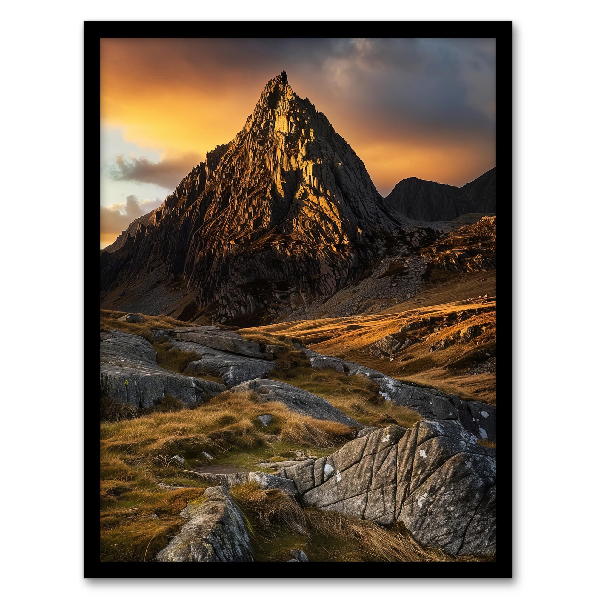 Artery8 Tryfan Mountain Peak Summit Snowdonia Wales Wall Art PrintA4 Size from B&Q