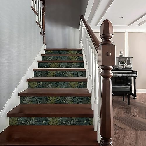 Vista 20 de Ismoon Fern Botanical - Papel tapiz adhesivo de hoja negra, 16.1 x 196 pulgadas Marrón claro