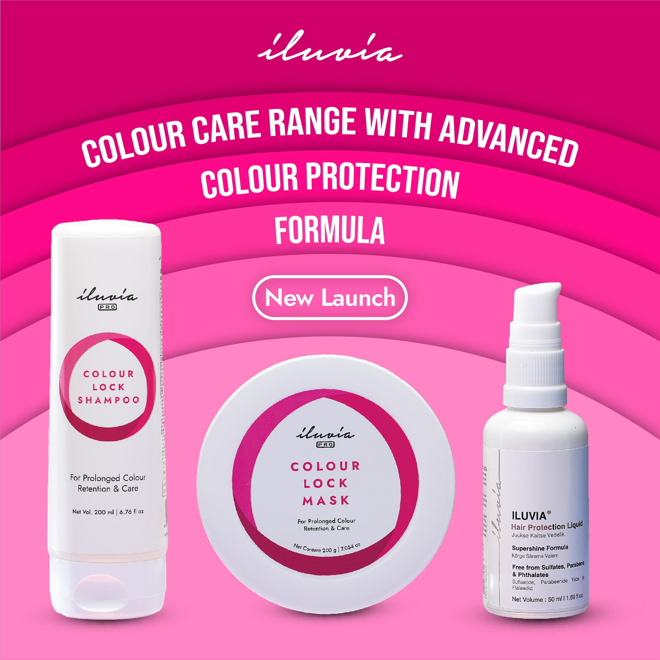 iluvia Colour Lock Range for Colour Protection Boost (Also Suitable for Colour Treated Hair), 200mL, Sulfate Free || Phthalate Free || Paraben Free (200g Tub) 3