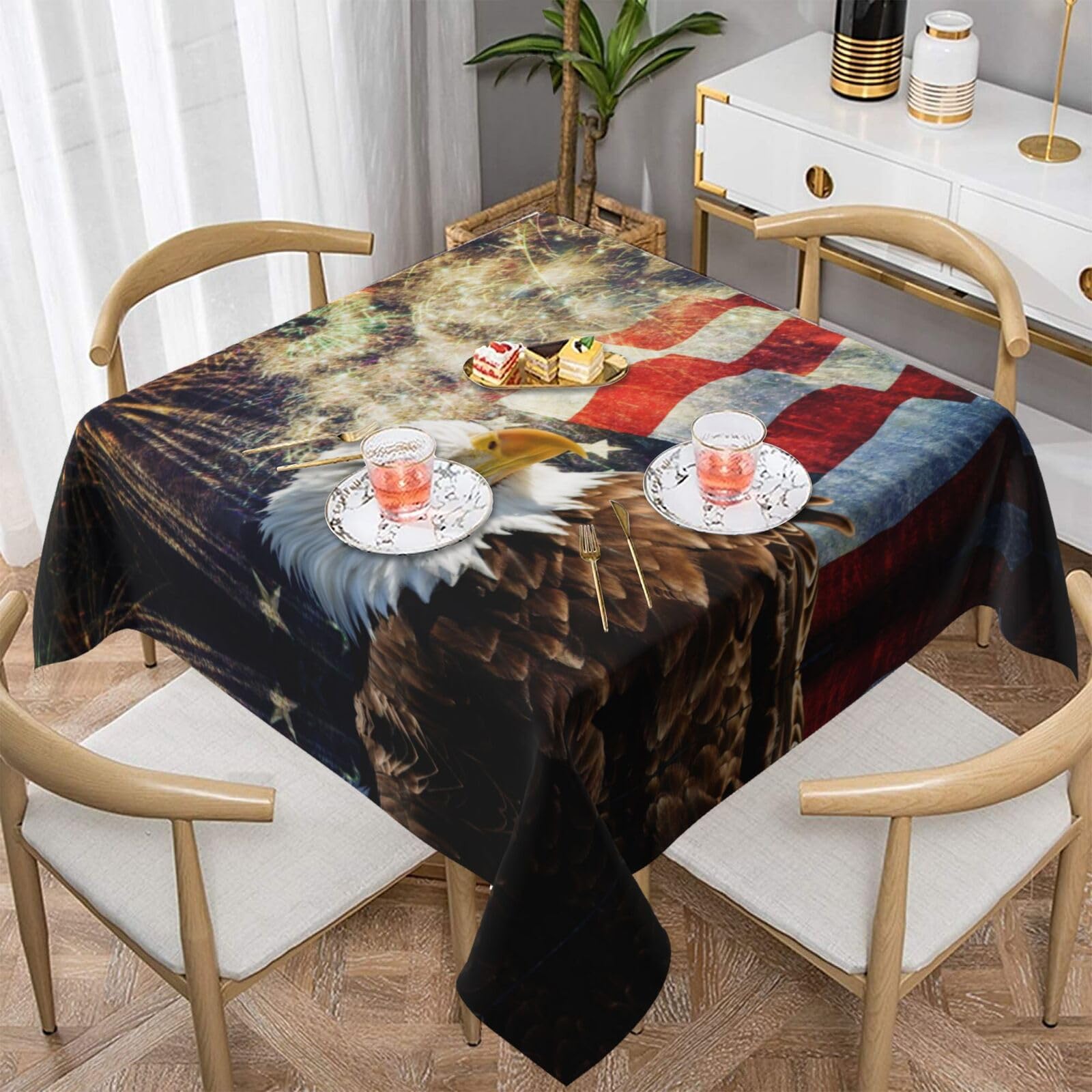 Nappe carrée drapeau américain 152x152 cm en polyester imperméable