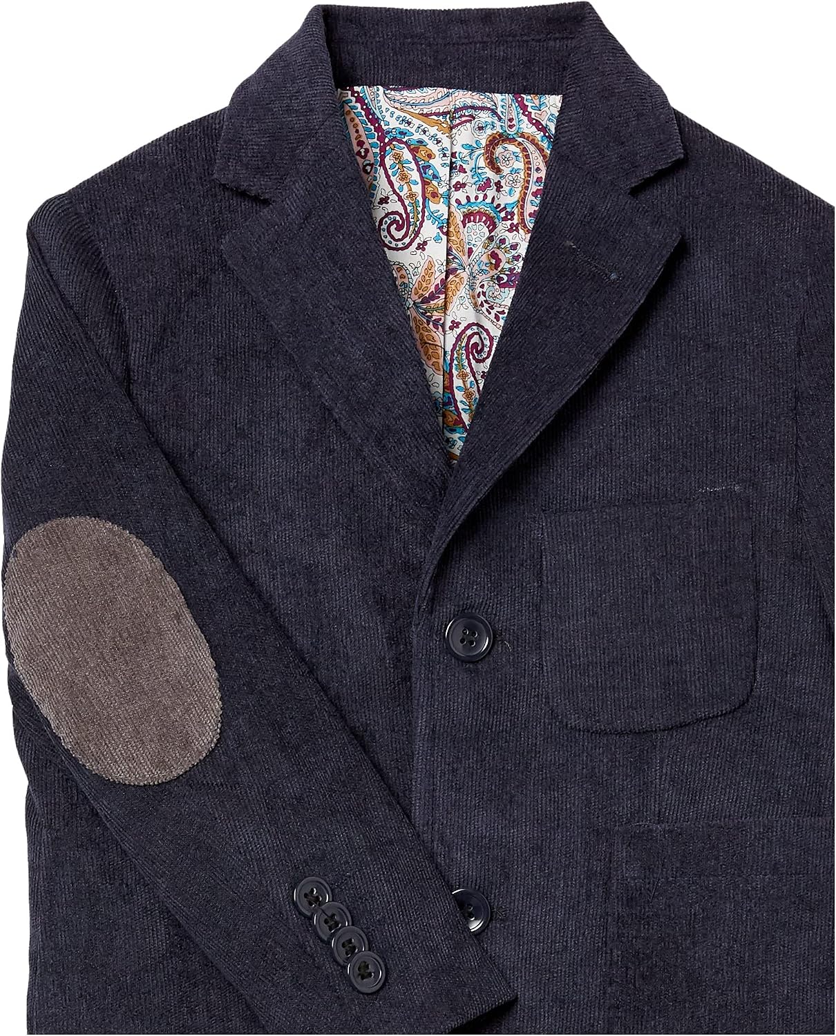 Isaac Mizrahi Boys' Slim Fit Boy's Contrast Corduroy Blazer