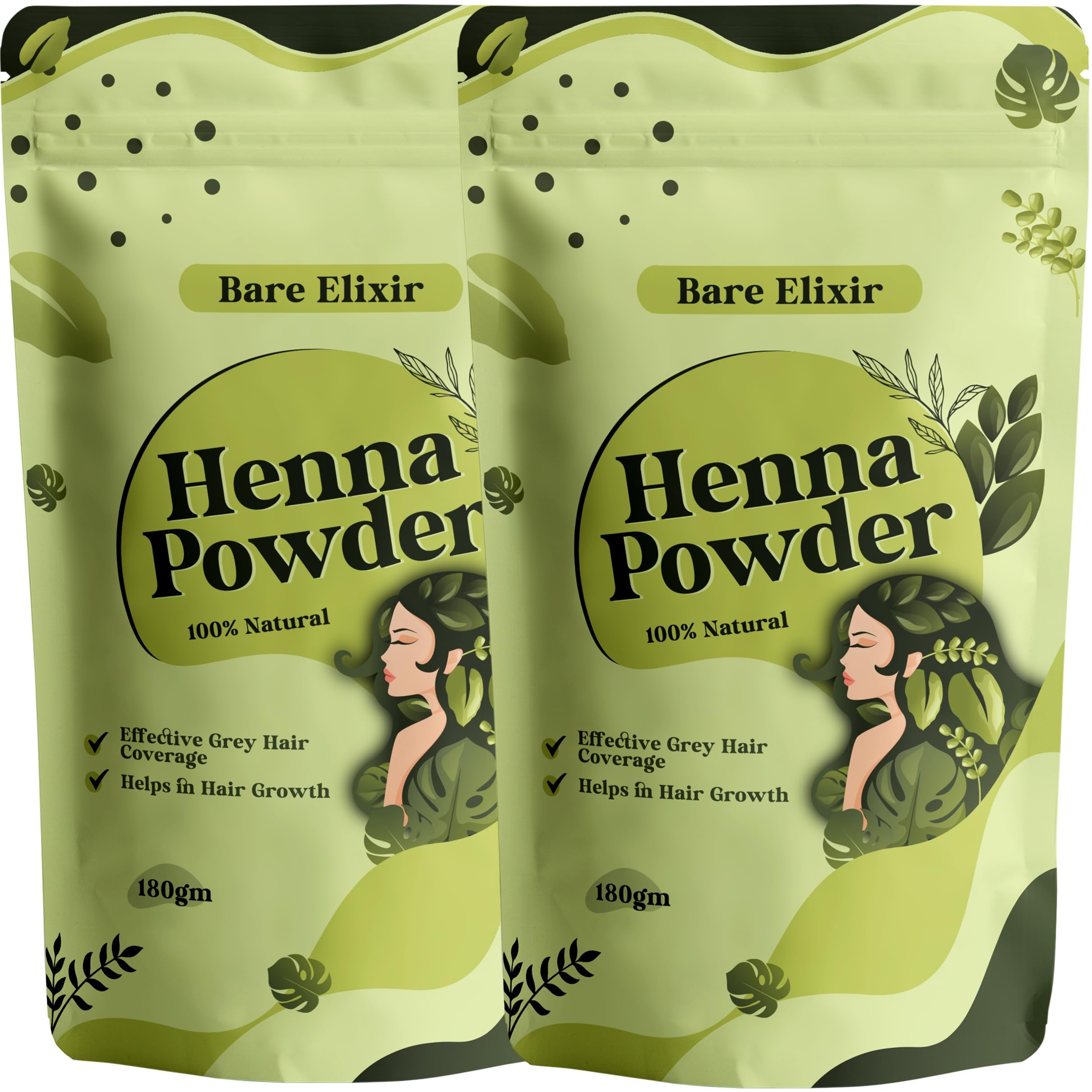 Bare Elixir 100% Natural Organic Henna Powder for Hair - 180g | Promotes Hair Growth, Effective Grey Hair Coverage, Deep Conditioning & Nourishment | Chemical-Free, Safe for All Hair Types-picture-19