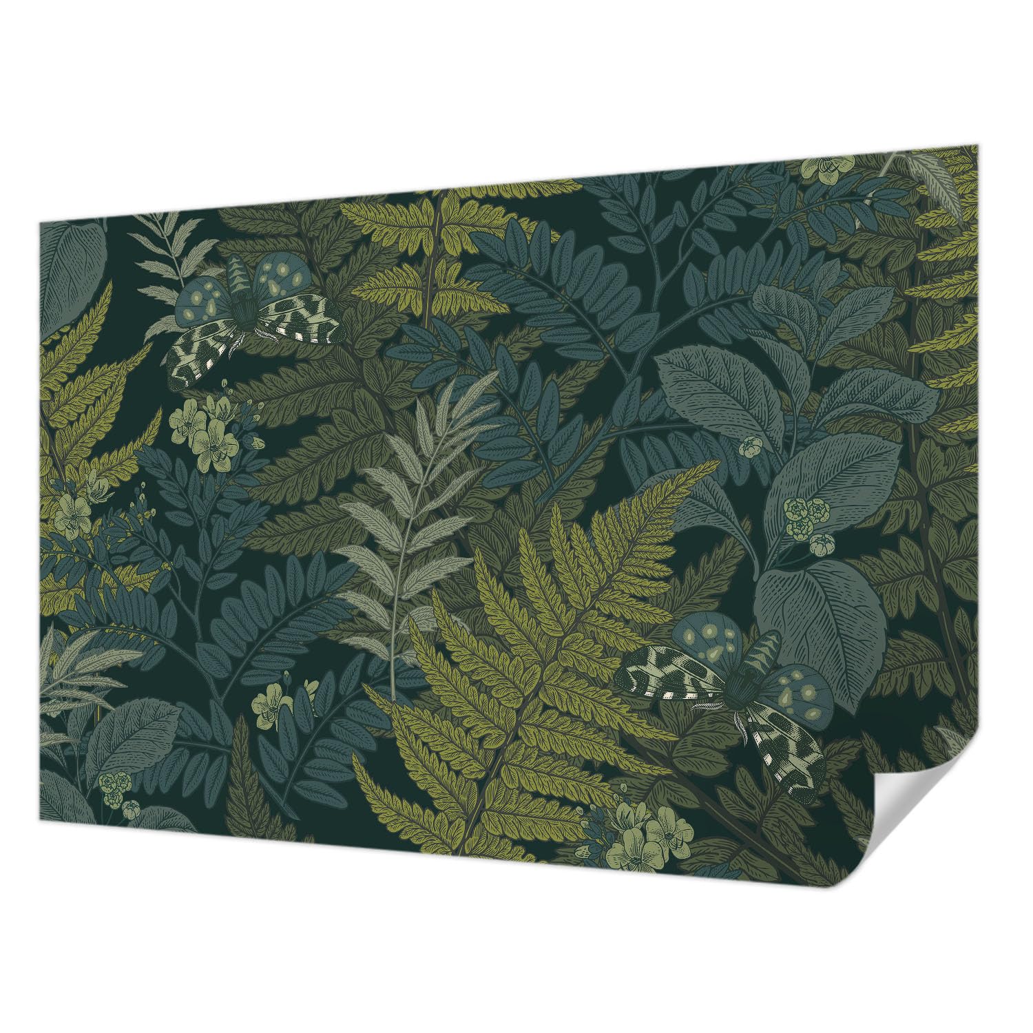 Papier peint adhésif vert 152x104 cm pour décoration moderne de salon