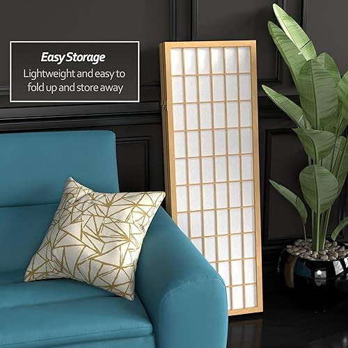 Miniatura 6 de Pantalla Shoji para ventana corta de 4 pies natural 5 paneles